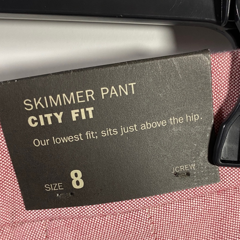 J. Crew NWT Pink Capris Skimmer Pant City Fit Size 8 - Picture 8 of 12